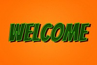 Welcome word retro font style illustration