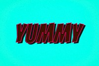 Yummy comic retro style lettering illustration