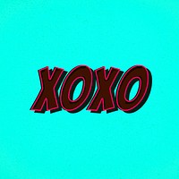 XOXO comic retro style lettering illustration
