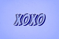 XOXO retro style shadow typography illustration