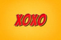 XOXO comic retro style lettering illustration