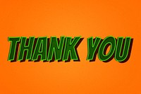 Thank you comic retro lettering illustration