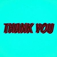 Thank you message retro font style illustration