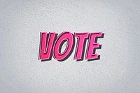 Vote word retro font style illustration