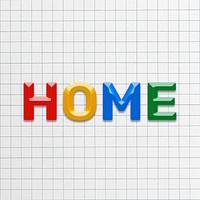 Home text word bevel colorful font lettering