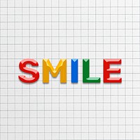 Smile text lettering bevel colorful font typography
