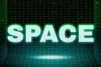 Dark neon grid space futuristic bold font