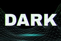 Tech futuristic dark neon png word typography