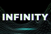 Vaporwave infinity neon grid word typography