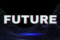 Synthwave futuristic grid style future neon text font