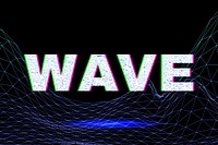 Futuristic neon wave grid bold font