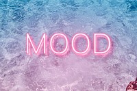 Mood neon word typography ocean gradient