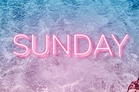 Sunday neon word typography ocean gradient