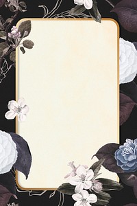 Rectangle floral pattern frame vintage blank space