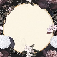 Vintage blooming floral pattern frame