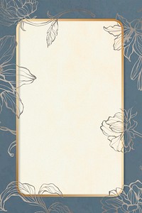 Rectangle blooming floral frame vintage blank space