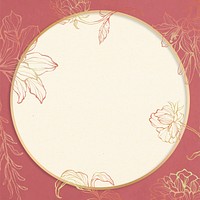 Vintage blooming floral pattern frame