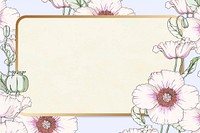 Gold frame vector floral pattern vintage style 