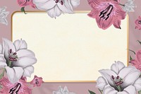 Rectangle floral pattern frame vintage blank space