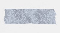 Silvery marigold washi tape diary sticker vector remix from artwork by William Morris