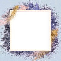 Glitter frame vector purple sparkly background