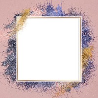 Glitter frame vector pink sparkly background