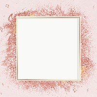 Rose gold glitter frame vector pink festive