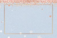 Festive glitter frame psd sparkly heart pattern background