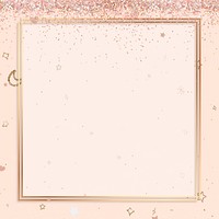 Glitter frame vector pink sparkly background