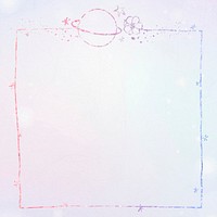 Vector space glitter border for kids