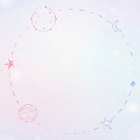 Vector space glitter border for kids