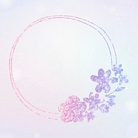 Vector floral wreath glitter border 