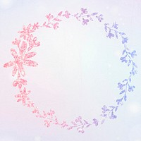 Vector floral wreath glitter border 