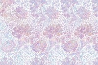 Vintage holographic flora vector pattern remix from artwork by William Morris