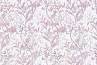 Vintage holographic flora vector pattern remix from artwork by William Morris