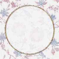 Vintage vector holographic flora frame remix from artwork by William Morris