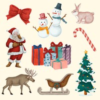 Christmas vibe ornament vector drawing collection