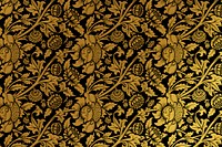 Vintage golden floral background vector remix from artwork by William Morris