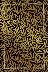 Vintage leaf frame pattern vector remix from artwork by William Morris