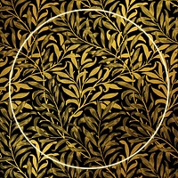 Luxury leaf frame pattern vector remix from artwork by William Morris