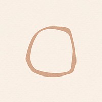 Brown frame vector rough circle in earth tone illustration