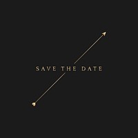Save the date badge vector wedding invitation golden luxurious arrow