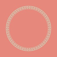 Chinese frame vector traditional sakura floral pattern green circle