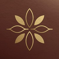 Golden floral vector logo for health and wellness