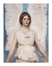 Abbott Handerson Thayer poster. Angel art print (1887) painting in high resolution. Original from the Smithsonian Institution. Digitally enhanced by rawpixel.