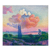 Henri-Edmond Cross poster. The Pink Cloud painting (1896). Original from The Cleveland Museum of Art. Digitally enhanced by rawpixel.