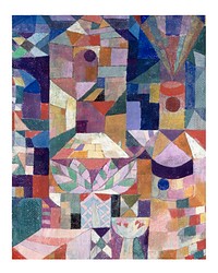 Paul Klee wall art, printable famous Burggarten abstract painting (1919). Original from the Kunstmuseum Basel Museum. Digitally enhanced by rawpixel.