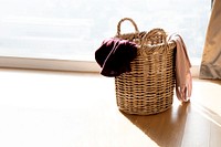 Laundry baskets background, home and lifestyle