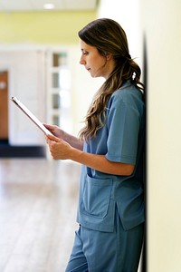 Nurse in hospital, medical background