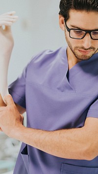 Male nurse iPhone wallpaper, medical design 